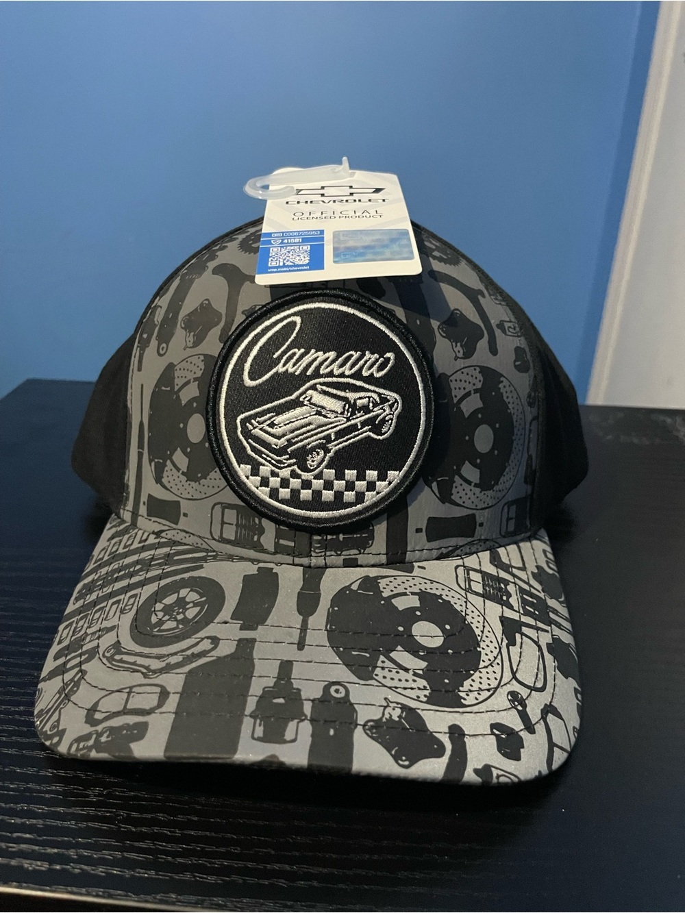 Chevrolet Official Licensed Black Snapback Hat Mens NWT
